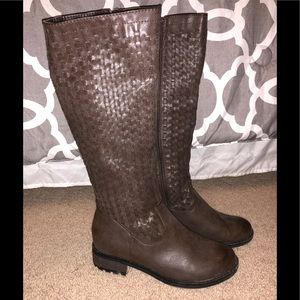 Charming Charlie Woven Brown Boots